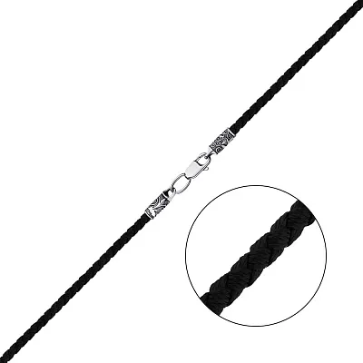 Шелковый шнурок с серебряным замком (арт. 7307/397ш)