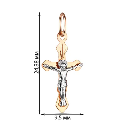 Нательный золотой крестик с распятием  (арт. 518200)