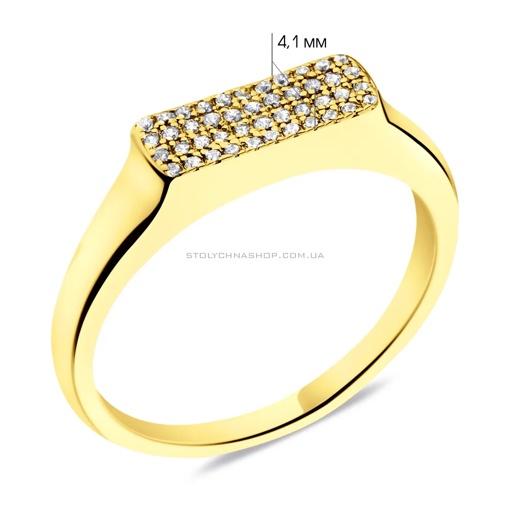 Серебряное кольцо с желтым родированием (арт. 7501/6703ж) - 2 - цена
