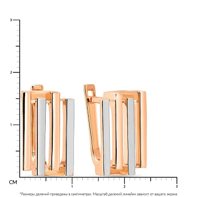 Золотые серьги в комбинированном цвете металла (арт. 108716кб)