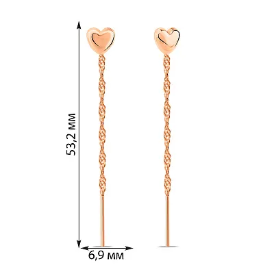Золоті сережки протяжки (арт. 106695)