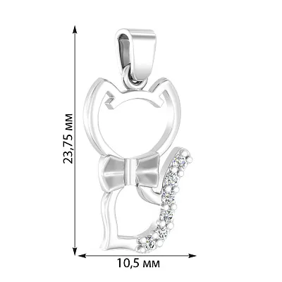 Золота підвіска «Котик» з фіанітами (арт. 440357б)