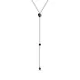 Серебряное колье-галстук с черными фианитами  (арт. 7507/1164ч)