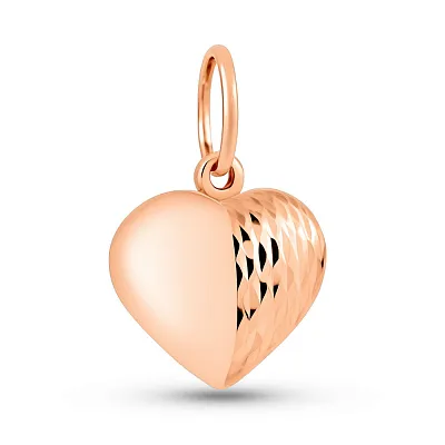 Золотой подвес Сердце с алмазной гранью (арт. 422318)