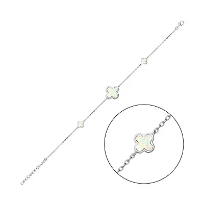 Срібний браслет з опалом (арт. 7509/4643Поб)