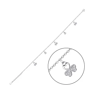 Срібний браслет на ногу з фіанітами (арт. 7509/2515)