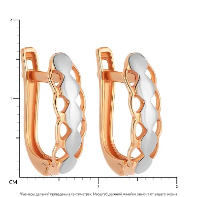 Серьги из красного золота с родированием  (арт. 106885)