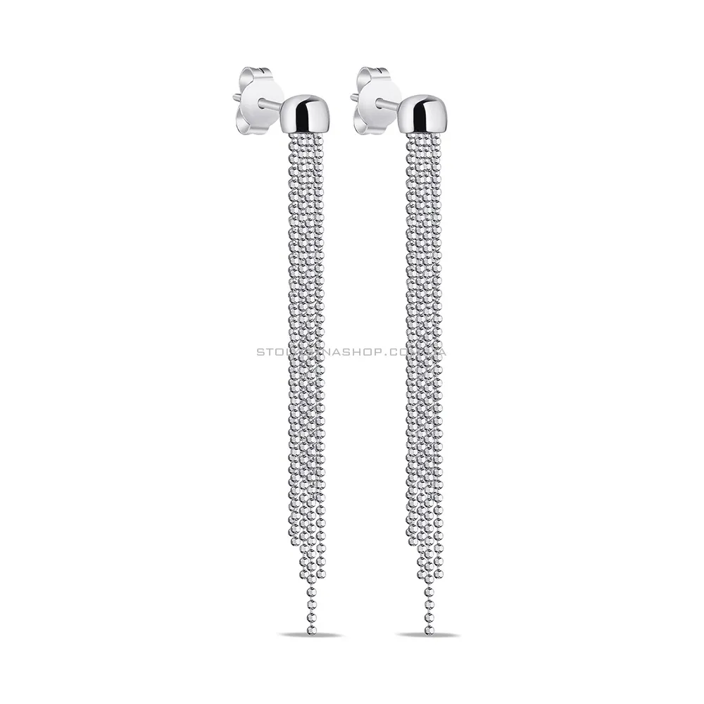 Срібні сережки-підвіски без каменів (арт. 7518/6796) - цена