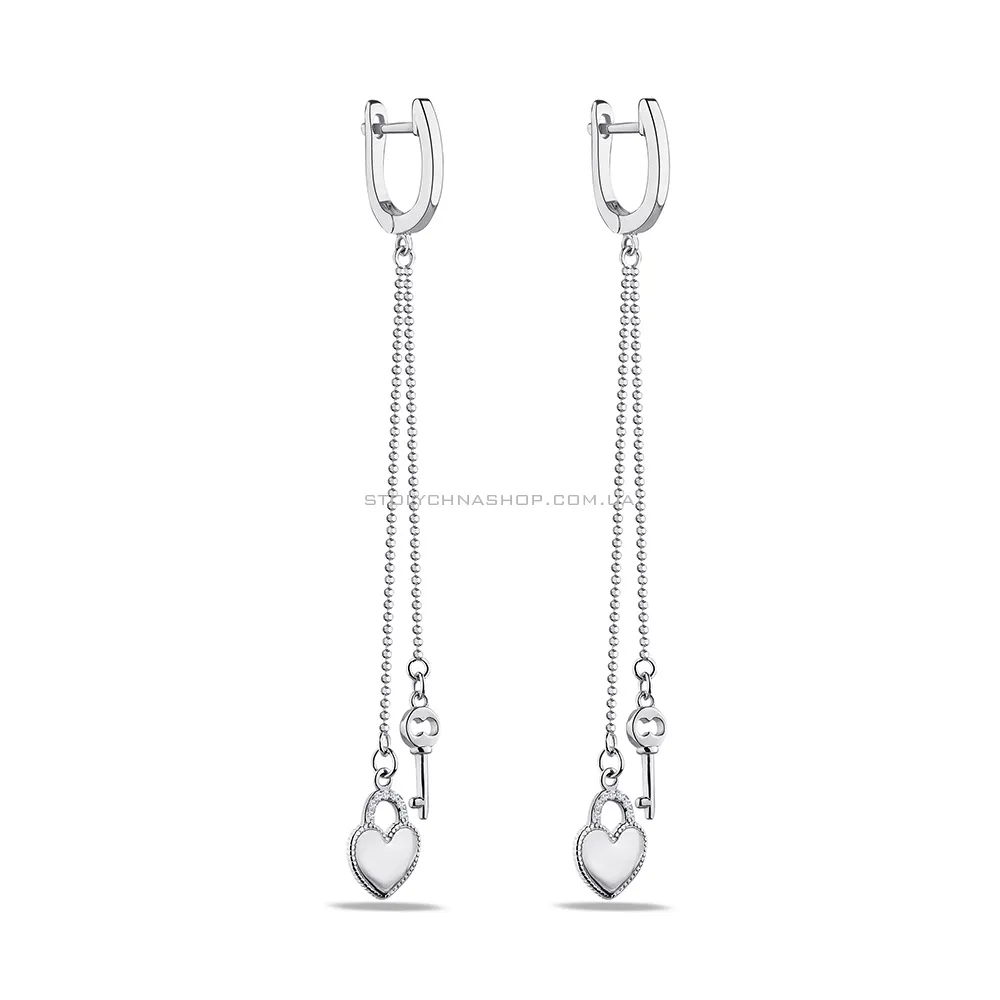 Сережки-підвіски Trendy Style зі срібла з фіанітами  (арт. 7502/4494)