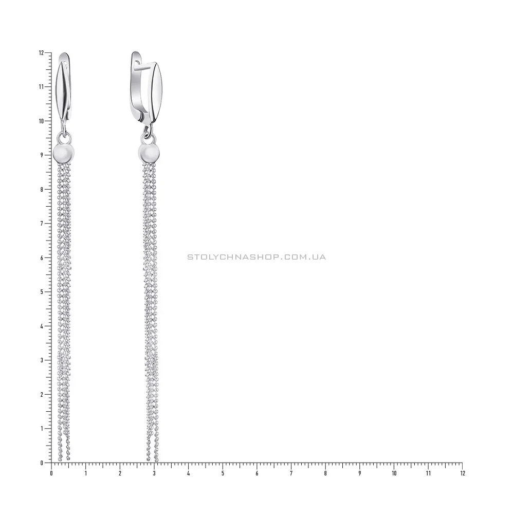 Срібні сережки з підвісками (арт. 7502/3727) - 2 - цена