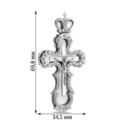 Срібний хрестик з фіанітами (арт. 7504/2-0026.0.2)