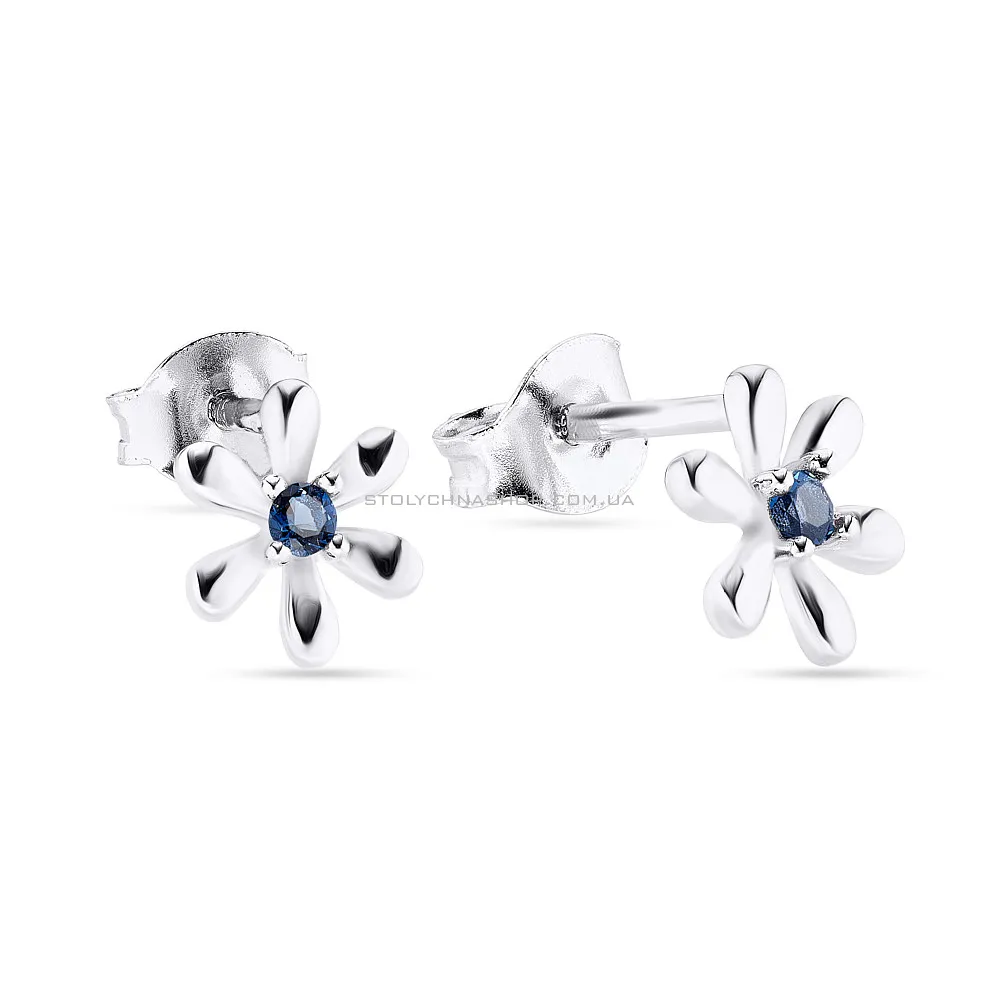 Срібні сережки "Квіти" з фіанітами (арт. 7518/5380цс)