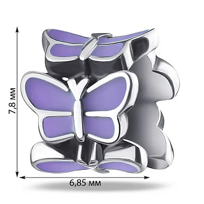 Срібний шарм «Метелики» з емаллю (арт. 7903/2880еф)