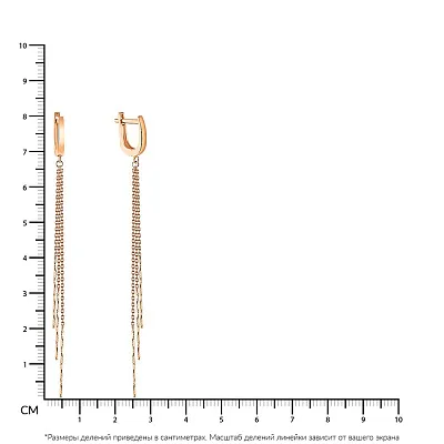 Золоті довгі сережки підвіски (арт. 108462)