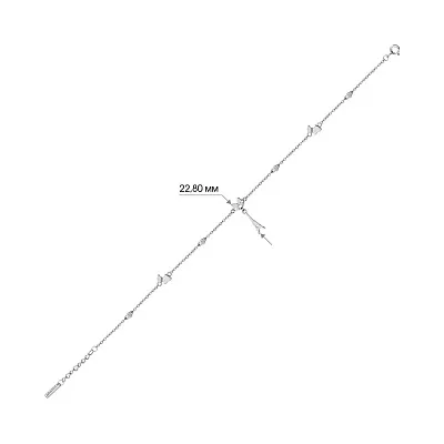 Срібний браслет з підвіскою і фіанітами (арт. 7509/3028)