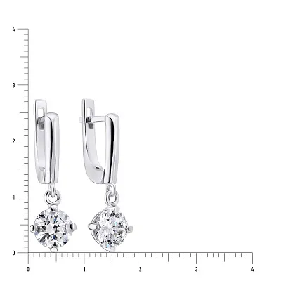 Срібні сережки з підвісками з фіанітів (арт. 7502/3236)