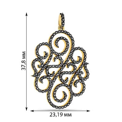Кулон золотий з чорними фіанітами (арт. 422492ж)