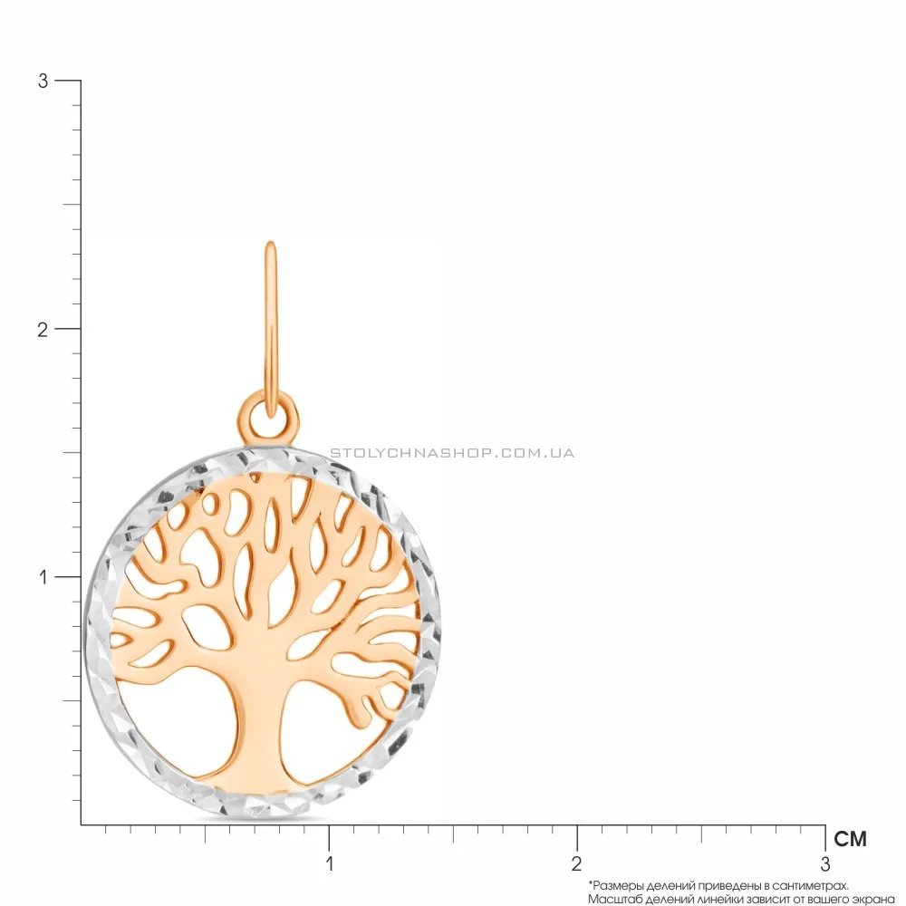 Золотий кулон «Дерево життя» з родіюванням  (арт. 423867р)
