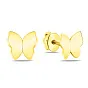 Золотые серьги-пусеты «Бабочки» в желтом цвете металла (арт. 107145ж)