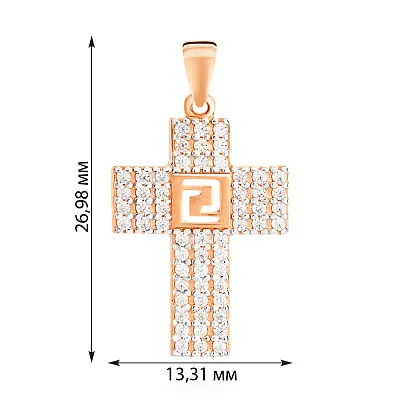Золотая подвеска-крестик с фианитами (арт. 440402)