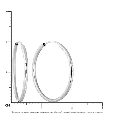 Сережки-кольца из белого золота (арт. 100025/20б)