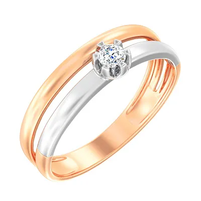 Золотое кольцо с бриллиантом (арт. К011138015)