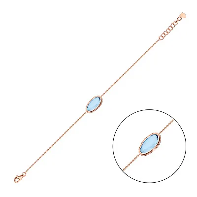 Золотий браслет з блакитним кварцом (арт. 326215Пкг)