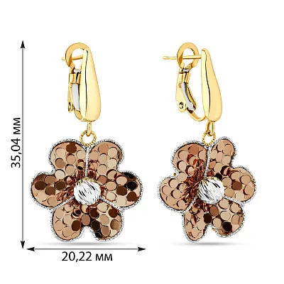Сережки золоті Francelli «Квіти»  (арт. 108191жкр)
