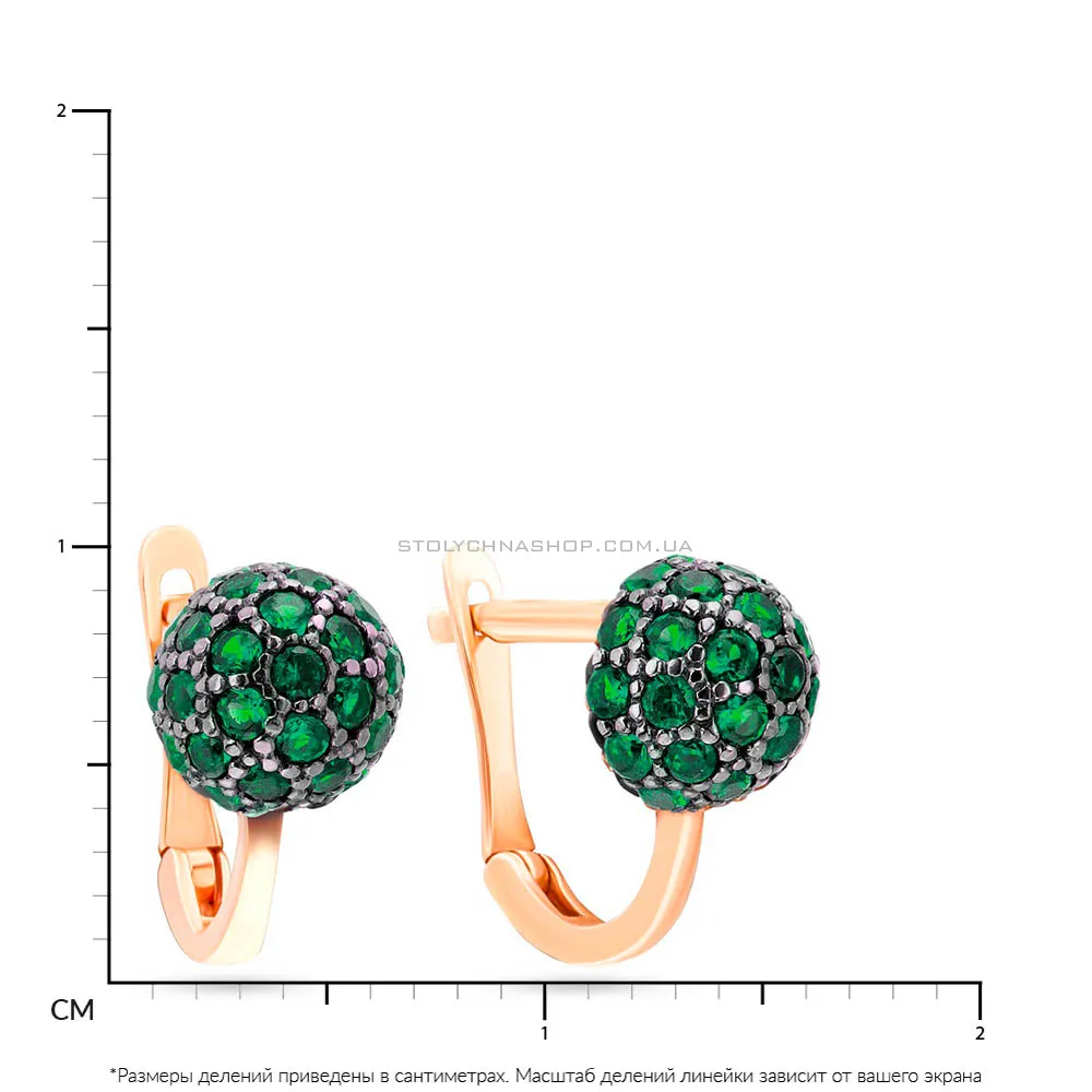 Дитячі сережки з золота з фіанітами (арт. 101790з) - 2 - цена