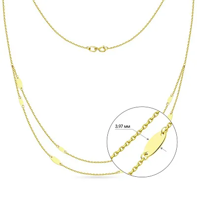 Багатошарове золоте кольє в жовтому кольорі металу (арт. 351351ж)