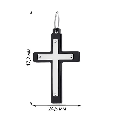 Срібний хрестик з оніксом  (арт. 7503/3433о)