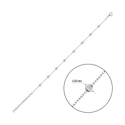Срібний браслет з фіанітами (арт. 7509/996)