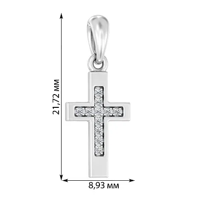 Золотий хрестик з діамантами (арт. П011082005б)