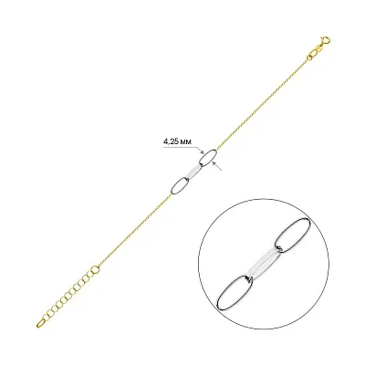 Золотий браслет &quot;Ланки&quot; в жовтому і білому кольорі металу (арт. 325426жб)
