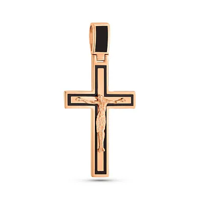 Хрестик з золота з чорною емаллю (арт. 3108766101)