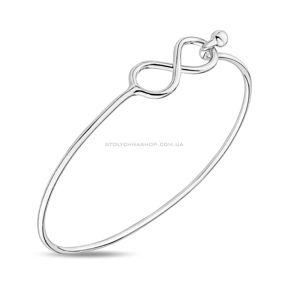 Срібний жорсткий браслет "Нескінченність" без каміння  (арт. 7509/3226)