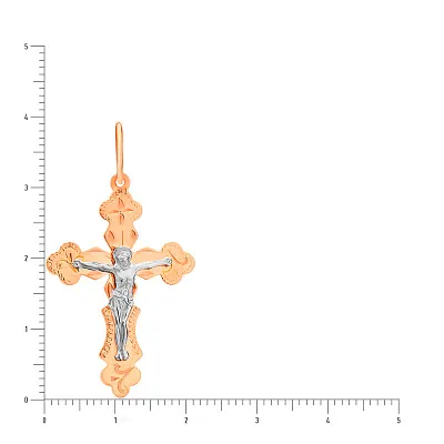 Нательный золотой крестик с распятием  (арт. 512102)