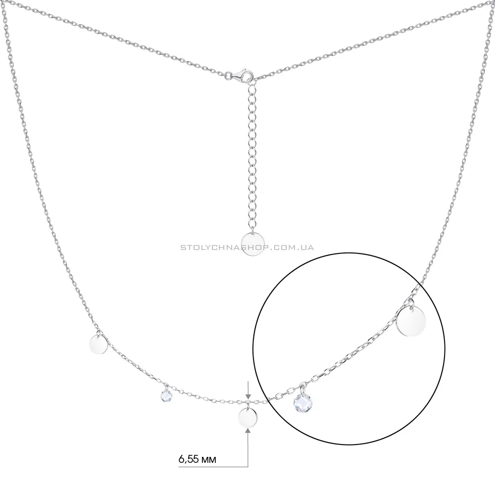 Серебряное колье «Монеты» с фианитами (арт. 7507/1082)