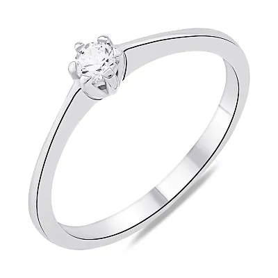 Серебряное кольцо с одним фианитом (арт. 7501/7002)