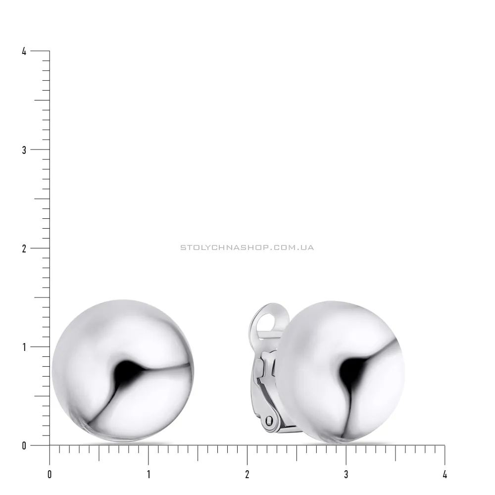 Срібні сережки пусети «Кульки» (арт. 7502/3838) - 2 - цена