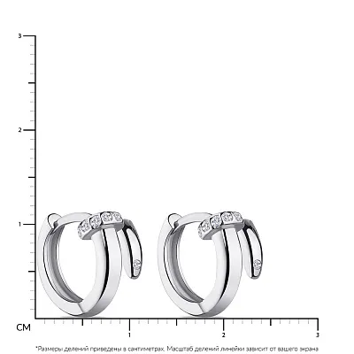 Срібні сережки з білими фіанітами (арт. 7502/4451/10)