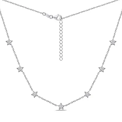 Колье Звёзды из серебра с фианитами (арт. 7507/2000)