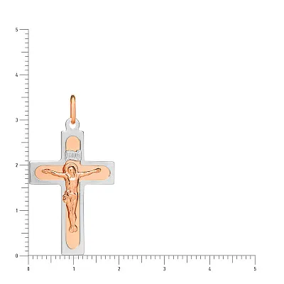 Крестик из красного и белого золота (арт. 521126нкби)