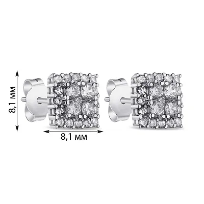 Сережки-пусети зі срібла з фіанітами (арт. 7518/6530)
