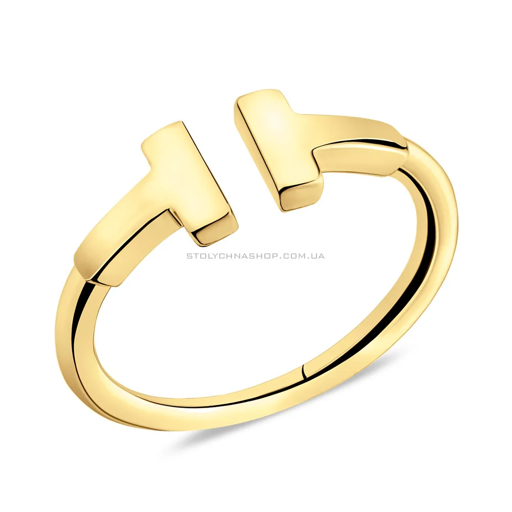 Незамкнутое кольцо из серебра с желтым родированием (арт. 7501/5330ж)