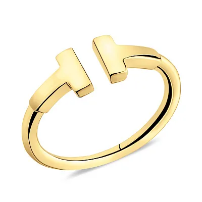 Незамкнутое кольцо из серебра с желтым родированием (арт. 7501/5330ж)