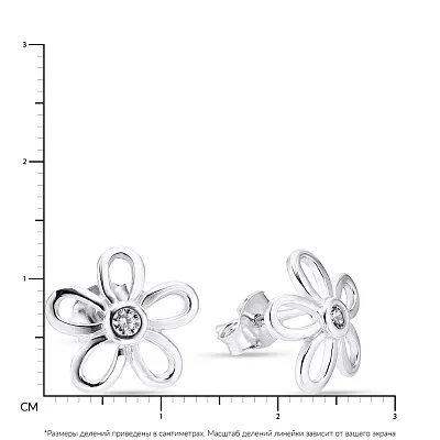 Срібні сережки пусети «Квіти» з фіанітами (арт. 7518/5392)