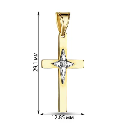 Золотая подвеска-крестик с фианитом (арт. 500165ж)