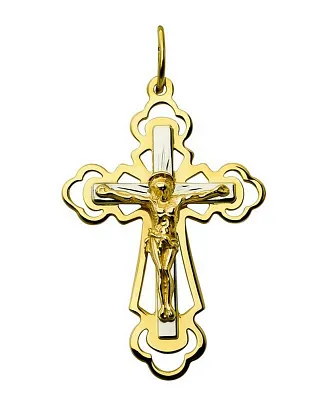 Хрест з комбінованого золота (арт. 520301ж)