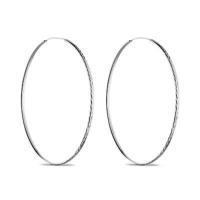 Великі сережки-кільця зі срібла (арт. 7502/4366/80)
